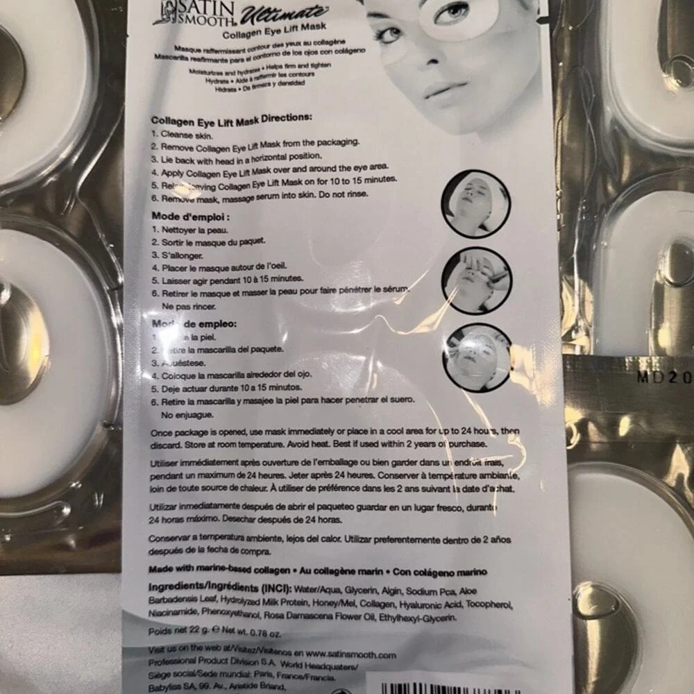 Satin Smooth Ultimate Collagen Eye Lift Mask 5 Pairs‎ Marine Collagen Hydrating